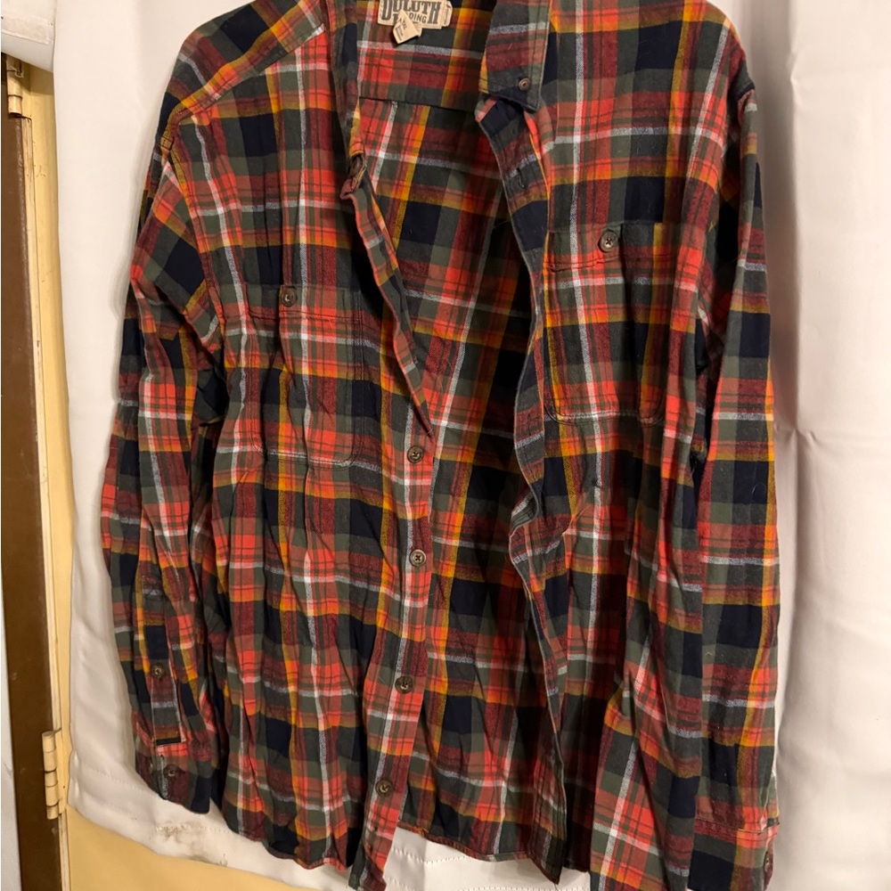 Duluth Trading Co Men's Plaid Button Down Shirt - Red, Blue, Yellow